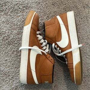 Nike blazer size 12 tan and White High-Top Sneakers